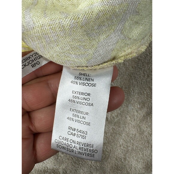 Calvin Klein Women’s Tropical Palm Print Pants,SizeL,55%linen - Picture 13 of 14